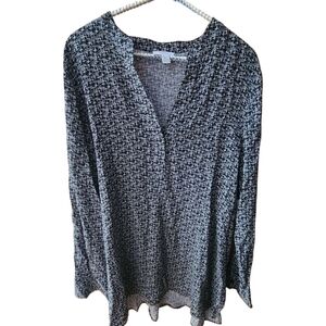 NWT Lord & Taylor Black and White Women's Blouse Size XL
